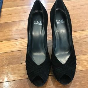 Stuart Weitzman black suede pumps